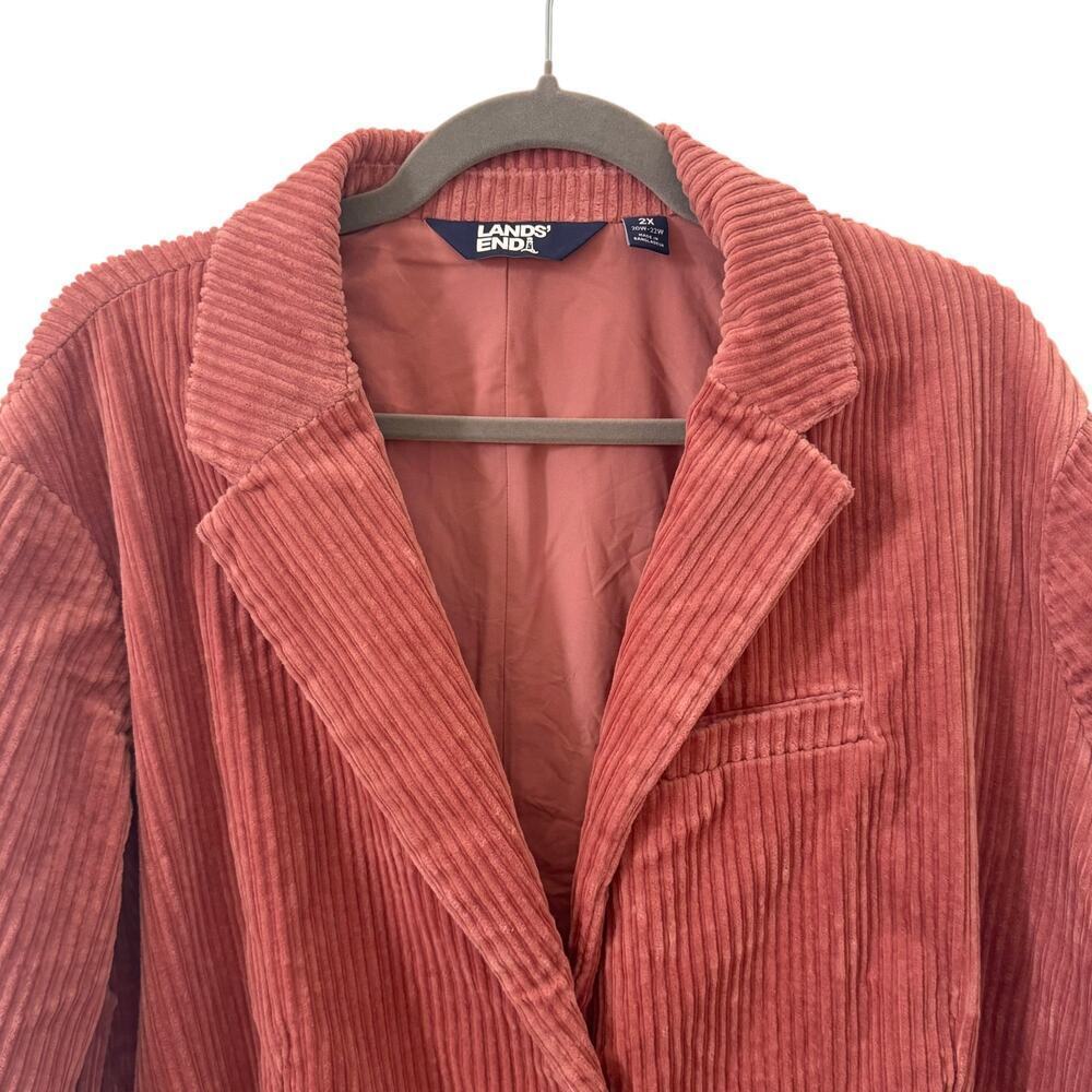 Lands' End Wide Wale Corduroy Blazer in "Dusty Brick" Pink Plus Size 2X - Picture 7 of 12